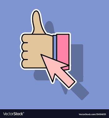 Sticker thumbs up like social network facebook vector image
