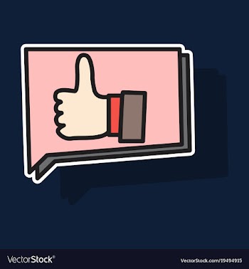 Sticker thumbs up like social network facebook vector image
