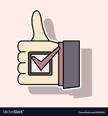 Sticker thumbs up like social network facebook vector image