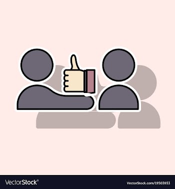 Sticker thumbs up like social network facebook vector image