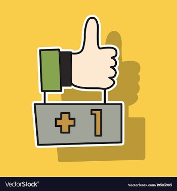 Sticker thumbs up like social network facebook vector image