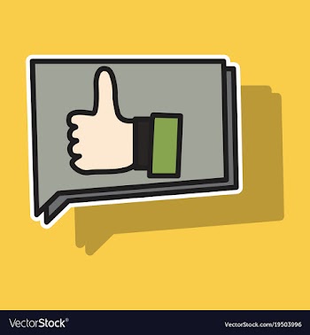 Sticker thumbs up like social network facebook vector image