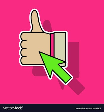Sticker thumbs up like social network facebook vector image