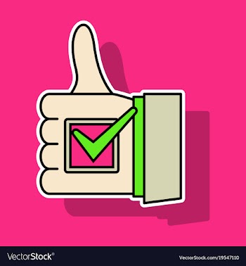Sticker thumbs up like social network facebook vector image
