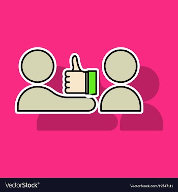Sticker thumbs up like social network facebook vector image