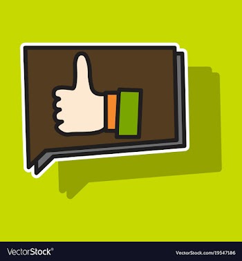Sticker thumbs up like social network facebook vector image