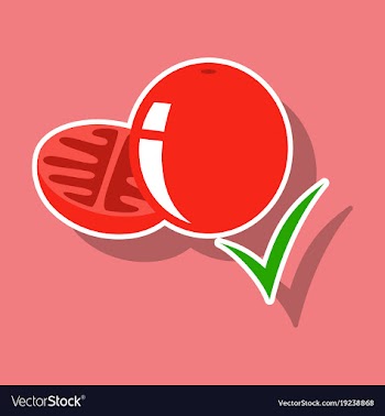 Sticker tomato isolated on background vector image