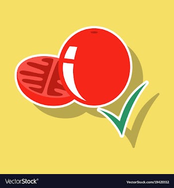Sticker tomato isolated on background vector image
