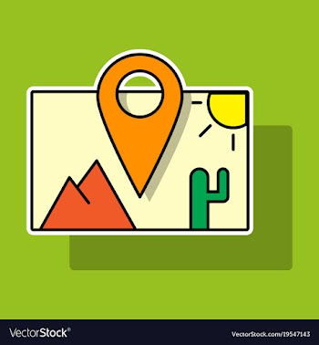 Sticker travel pin location on a global map flat vector image