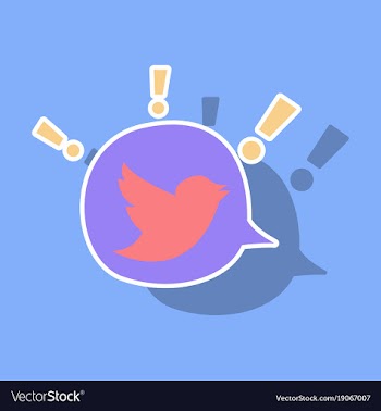 Sticker tweet bird logotwitter icon buttonflat vector image
