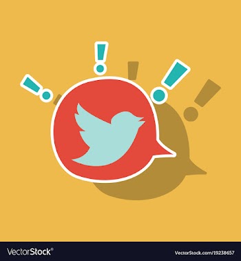 Sticker tweet bird logotwitter icon buttonflat vector image
