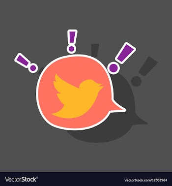 Sticker tweet bird logotwitter icon buttonflat vector image