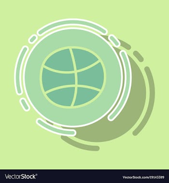 Sticker unusual look dribbble social media icon vector image