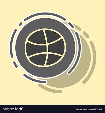 Sticker unusual look dribbble social media icon vector image