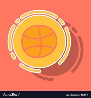 Sticker unusual look dribbble social media icon vector image