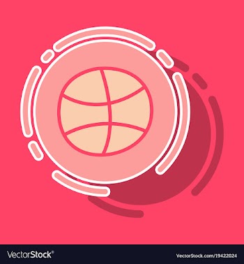 Sticker unusual look dribbble social media icon vector image