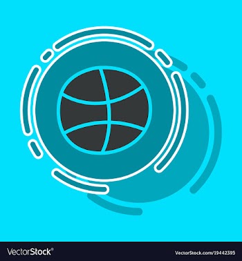 Sticker unusual look dribbble social media icon vector image