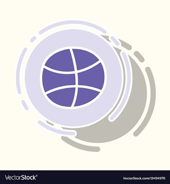 Sticker unusual look dribbble social media icon vector image