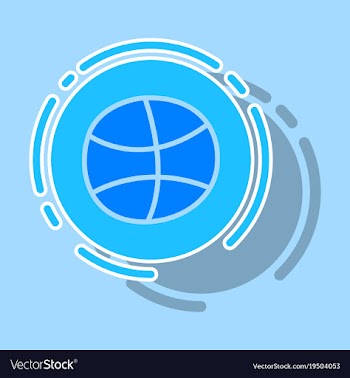 Sticker unusual look dribbble social media icon vector image