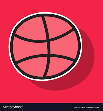 Sticker unusual look dribbble social media icon vector image