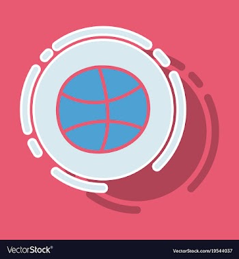 Sticker unusual look dribbble social media icon vector image