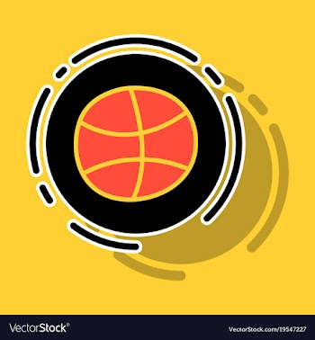 Sticker unusual look dribbble social media icon vector image