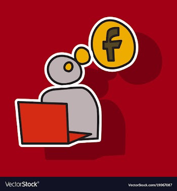 Sticker unusual look facebook logotype social vector image