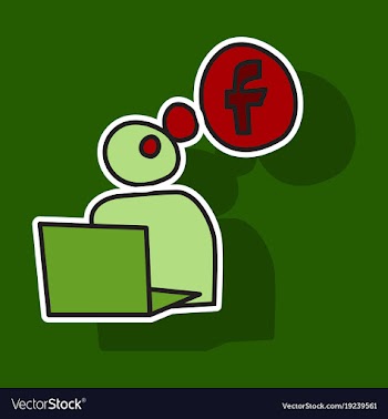 Sticker unusual look facebook logotype social vector image
