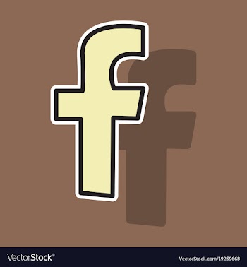 Sticker unusual look facebook logotype social vector image