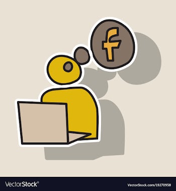 Sticker unusual look facebook logotype social vector image