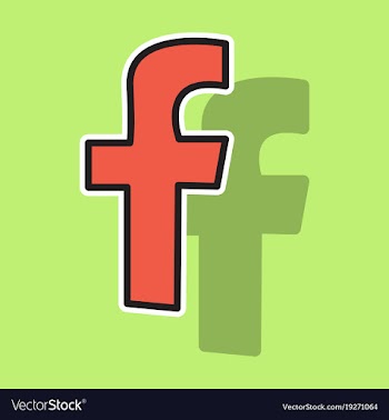 Sticker unusual look facebook logotype social vector image