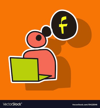Sticker unusual look facebook logotype social vector image