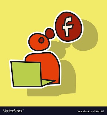 Sticker unusual look facebook logotype social vector image