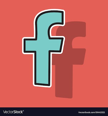 Sticker unusual look facebook logotype social vector image