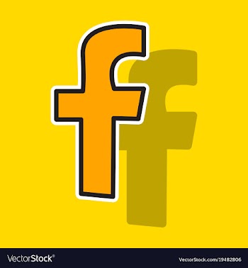 Sticker unusual look facebook logotype social vector image