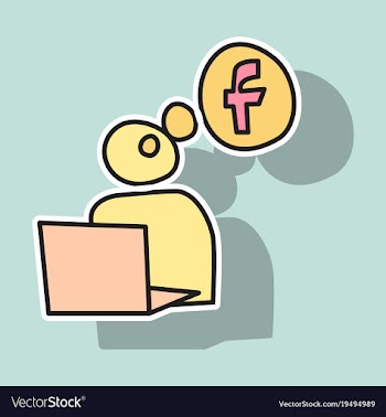 Sticker unusual look facebook logotype social vector image