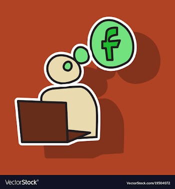 Sticker unusual look facebook logotype social vector image