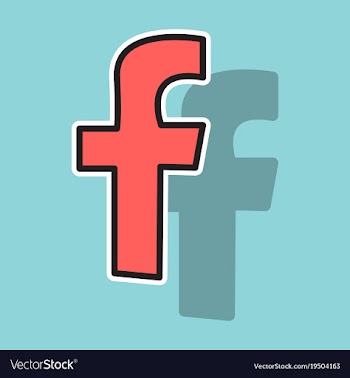 Sticker unusual look facebook logotype social vector image