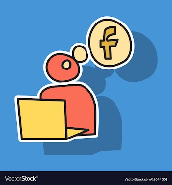 Sticker unusual look facebook logotype social vector image