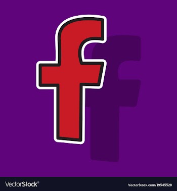 Sticker unusual look facebook logotype social vector image