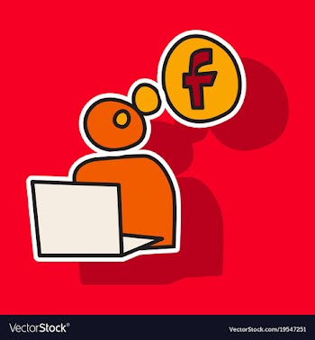 Sticker unusual look facebook logotype social vector image