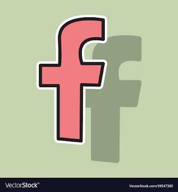 Sticker unusual look facebook logotype social vector image