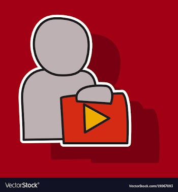 Sticker unusual look play logo icon buttonyoutube vector image
