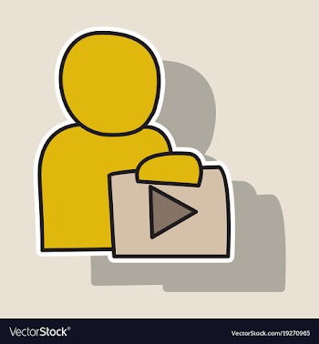 Sticker unusual look play logo icon buttonyoutube vector image