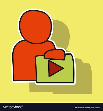 Sticker unusual look play logo icon buttonyoutube vector image