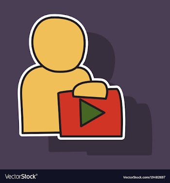 Sticker unusual look play logo icon buttonyoutube vector image