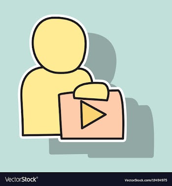 Sticker unusual look play logo icon buttonyoutube vector image