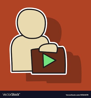 Sticker unusual look play logo icon buttonyoutube vector image