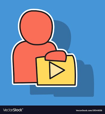 Sticker unusual look play logo icon buttonyoutube vector image