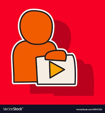 Sticker unusual look play logo icon buttonyoutube vector image